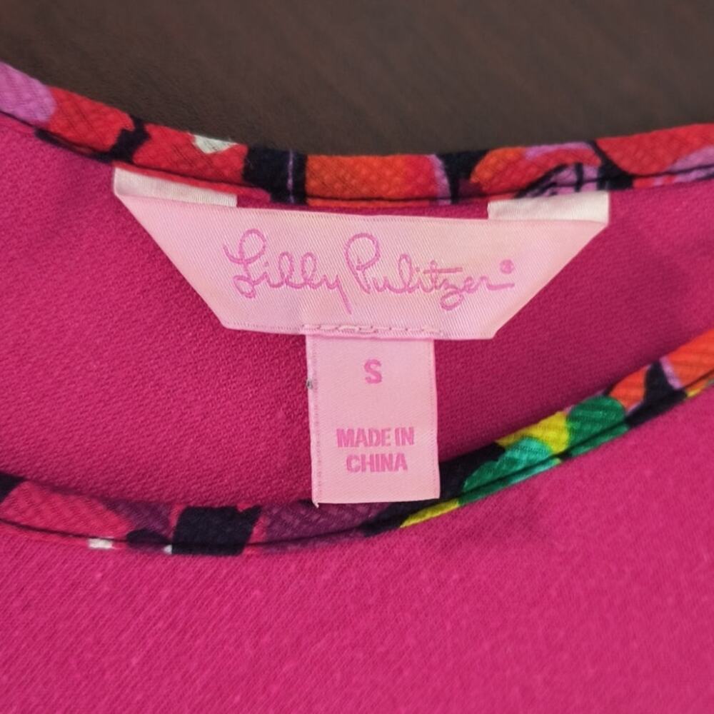 Lilly Pulitzer Mini Wrap Dress Small Pink Multicolor Floral Sleeveless Stretch - Picture 2 of 16